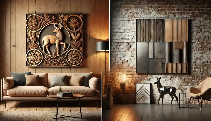 Sculpture en métal design aux formes géométriques épurées, parfaite pour un intérieur moderne.