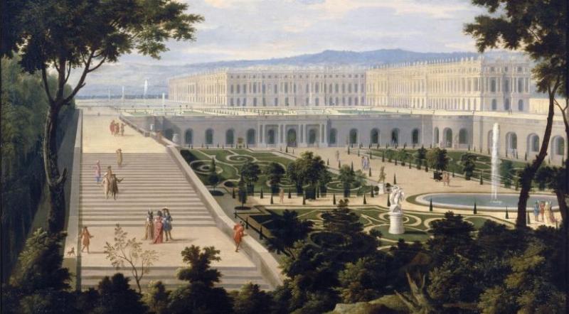 Statues mythologiques dans un bosquet discret des jardins initiatiques du château de Versailles