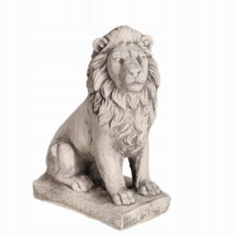 Statue lion stylisée en métal pour terrasse extérieure moderne, art contemporain