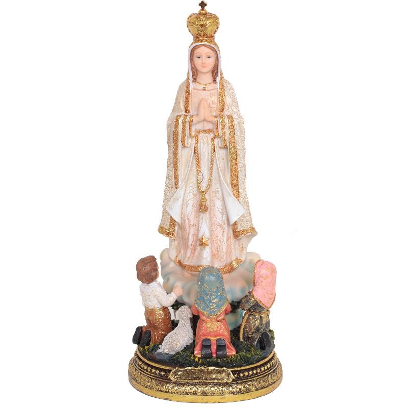 Statue de la Vierge Marie en résine pour extérieur, hauteur 80 cm, dans un jardin paisible