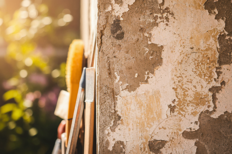 Technique efficace pour décaper vieille peinture ciment avec une spatule