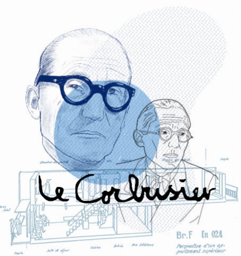 Vue extérieure de l'Unité d'Habitation Le Corbusier à Marseille, style brutaliste, béton brut