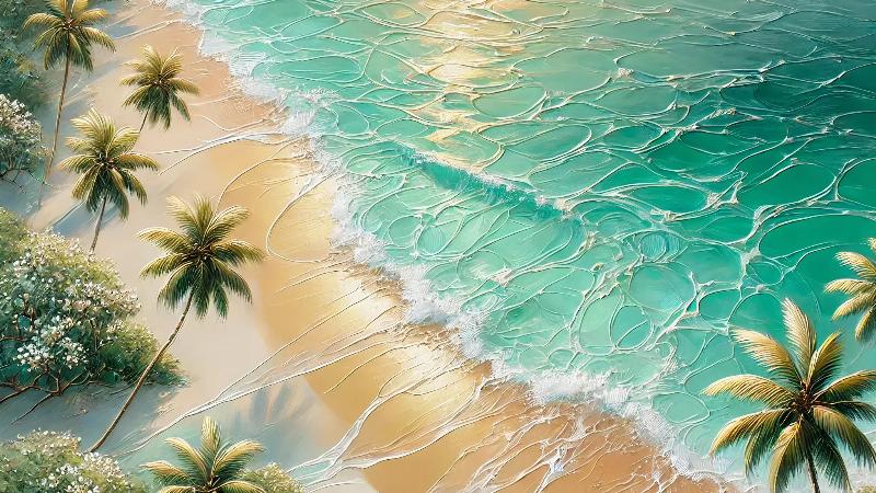 Tableau de vagues puissantes écumantes sous un ciel dramatique et sombre, puissance océanique