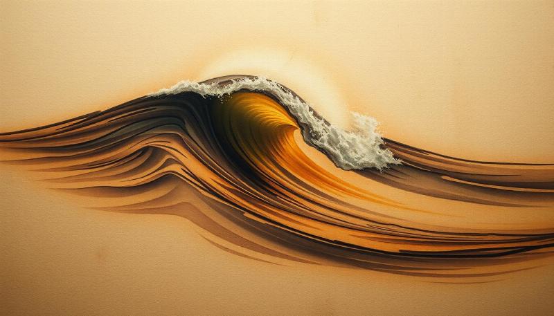 Vagues puissantes dans un océan en tempête, symbolisant la force et le mystère de la nature