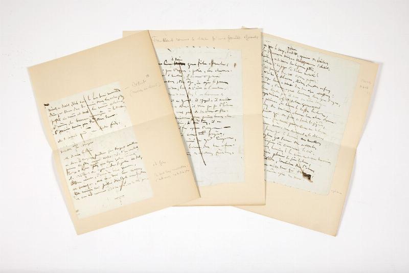 Fragment manuscrit original d'un poème de Victor Hugo pour Les Contemplations 1856