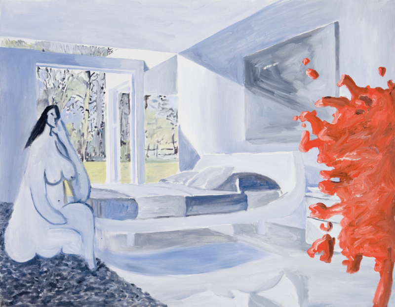 Victorine Meurent peintre dans son atelier devant un chevalet avec une toile