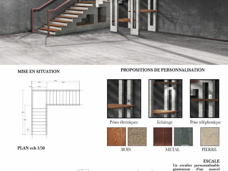 Escalier hélicoïdal emblématique de la Villa La Roche de Le Corbusier, un élément sculptural et fonctionnel