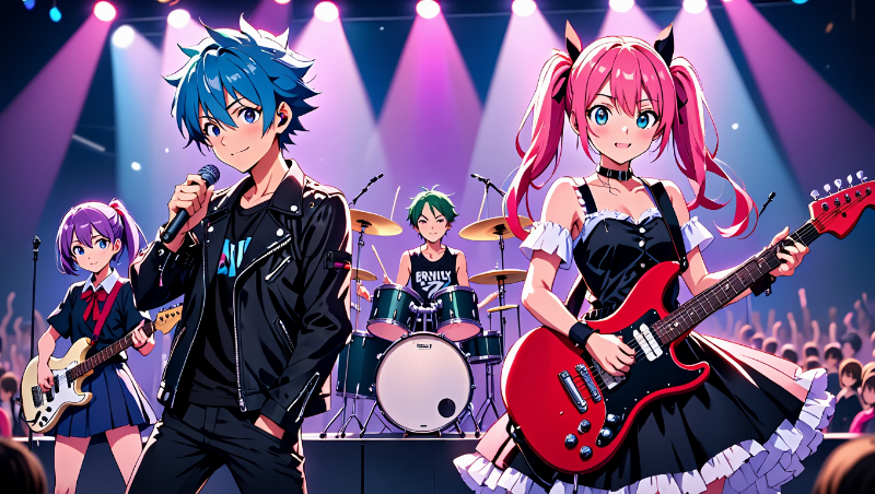 Illustration de Kousei et Kaori jouant en duo avec des expressions intenses, symbolisant l'émotion de la musique classique dans Your Lie in April.