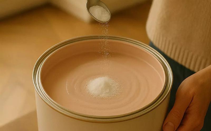 Application de peinture effet béton avec une spatule pour créer des textures naturelles