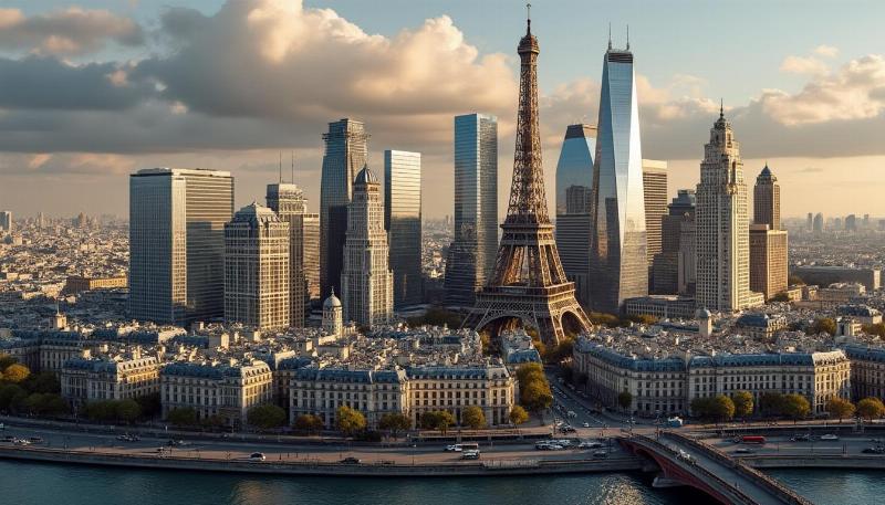 Les tours modernes du quartier de La Défense à Paris, emblématiques de l'architecture audacieuse des années 60 et 70.