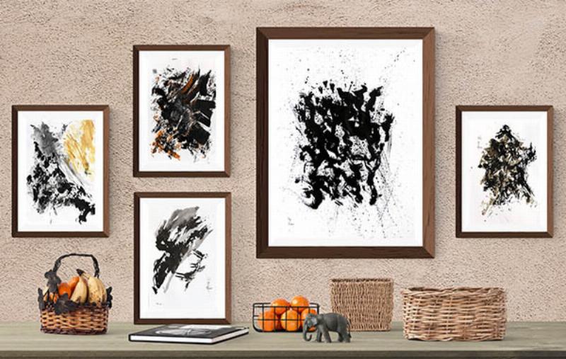 Cadre moderne aux lignes épurées pour une peinture abstraite