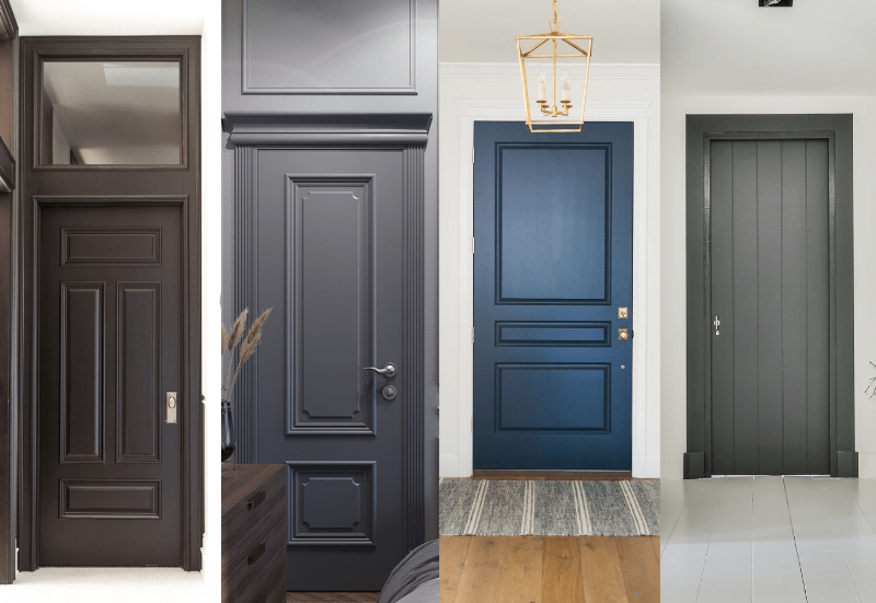 Technique d'application de peinture pour une porte intérieure avec rouleau et pinceau