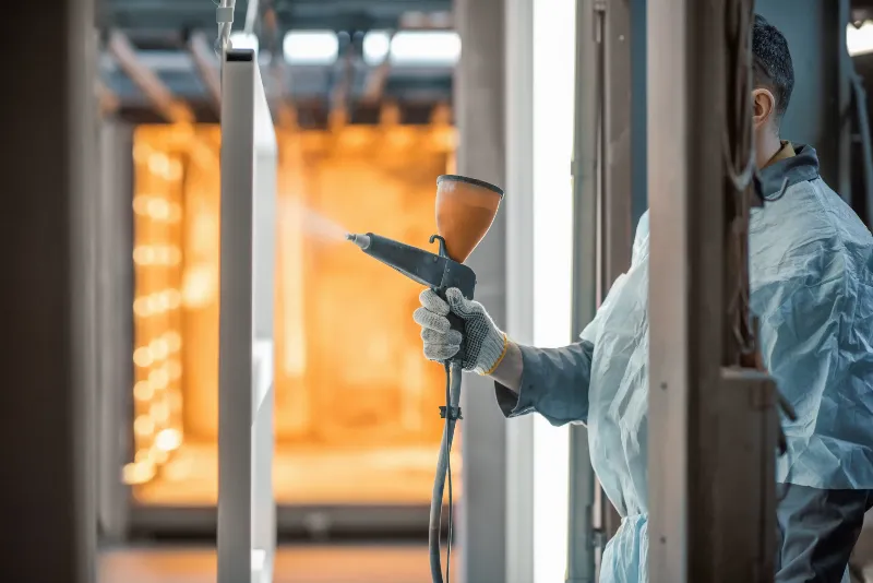 Application de peinture vert jardin par un artisan français