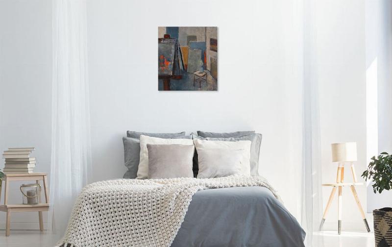 Scène d'atelier cubiste, formes géométriques