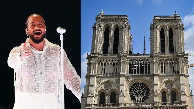 Artistes chantant sur la scène de Notre Dame de Paris