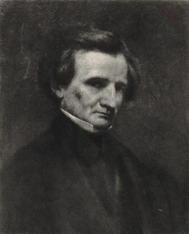 Portrait d'Hector Berlioz, compositeur français, silhouette romantique