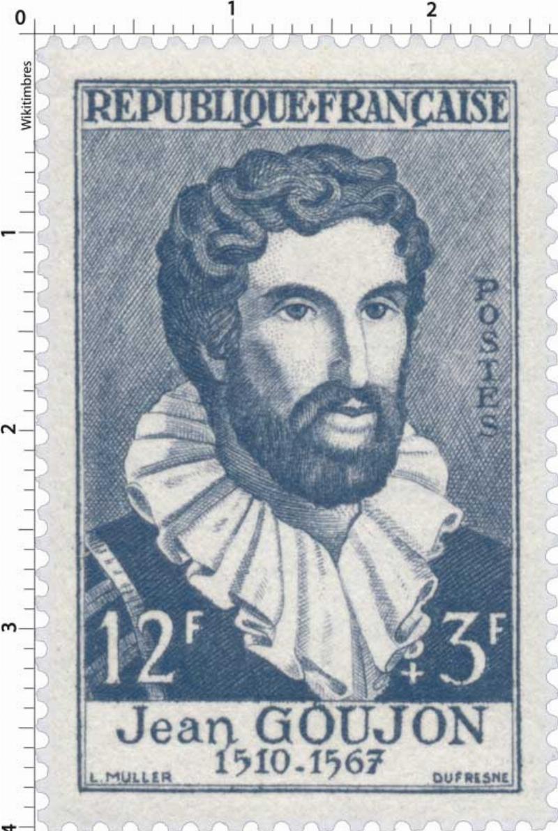 Sculpture de nymphe par Jean Goujon, style Renaissance française, élégance et fluidité