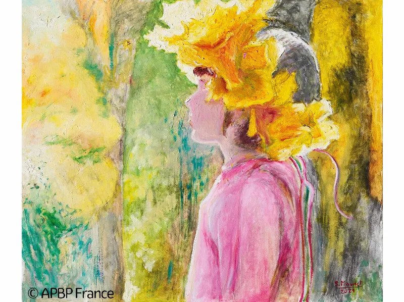 Artiste peignant un tableau acrylique moderne