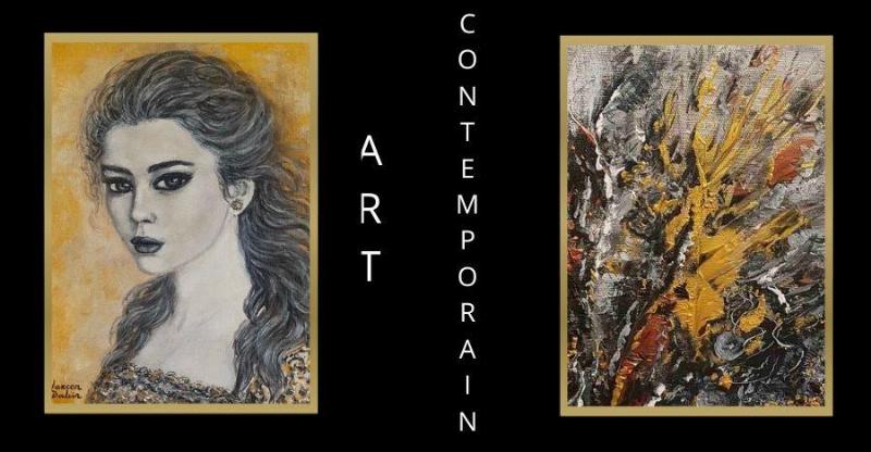 Une toile abstraite vibrante explorant les techniques mixtes de la peinture contemporaine