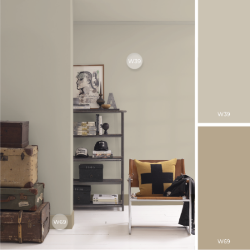 Peinture d'entrée aux couleurs chaudes et accueillantes, style français