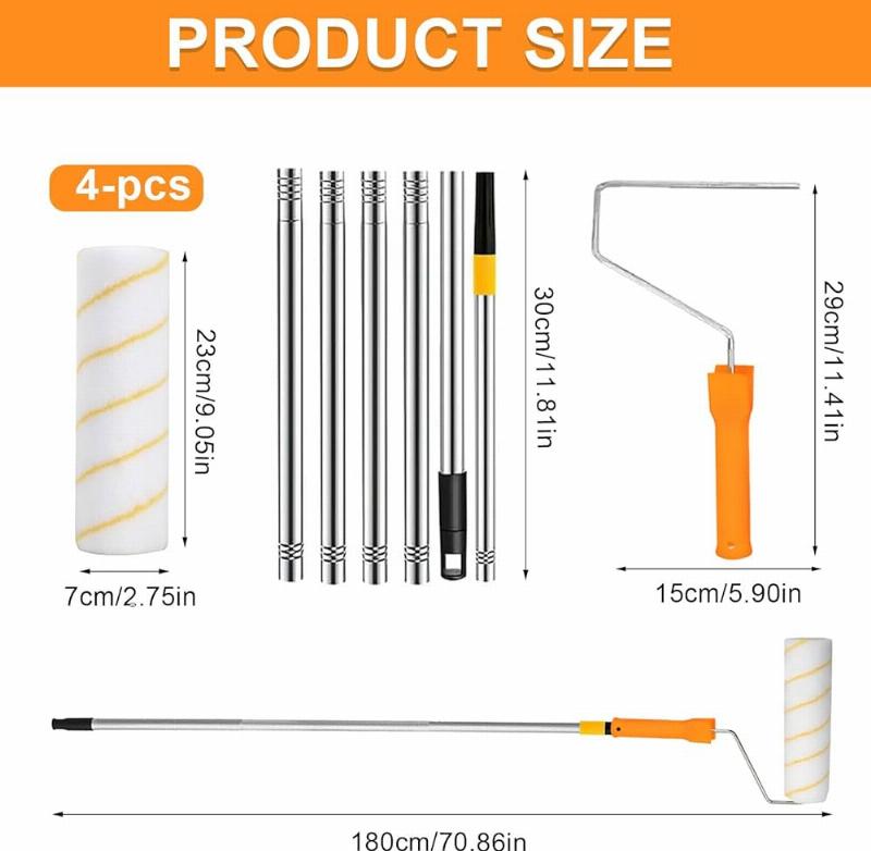 Rouleau de peinture XXL professionnel en action sur un grand mur, application uniforme de la peinture.