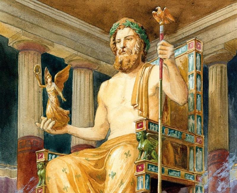 Magnifique statue chryselephantine grecque antique, représentant une déesse, ornée d'or et d'ivoire