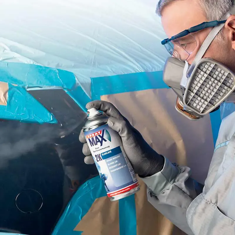 Illustration du temps de séchage entre peinture en bombe et vernis